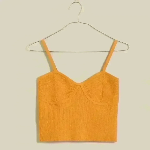 Madewell Corset-Detail Crop Sweater Tank Size Small Sold out online Boho Top - Picture 1 of 9